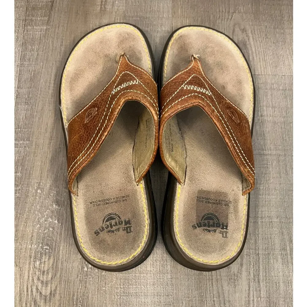 Vtg Dr. Martens Brown Leather Thong AirWair Sandals